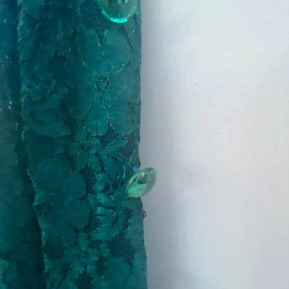 Green Lace Slip Dress size 6 Stretchy Holiday C.W. Rose Petites - Picture 13 of 13